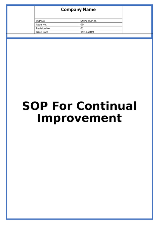 SOP For Continual Improvement