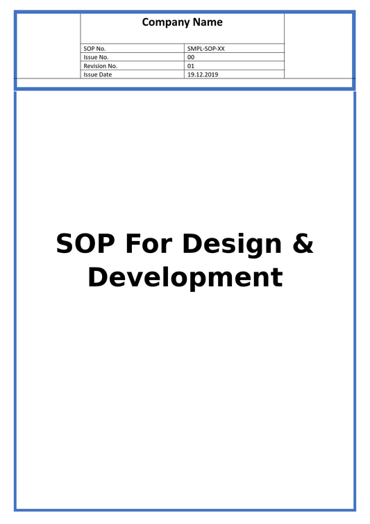 SOP For Design & Development