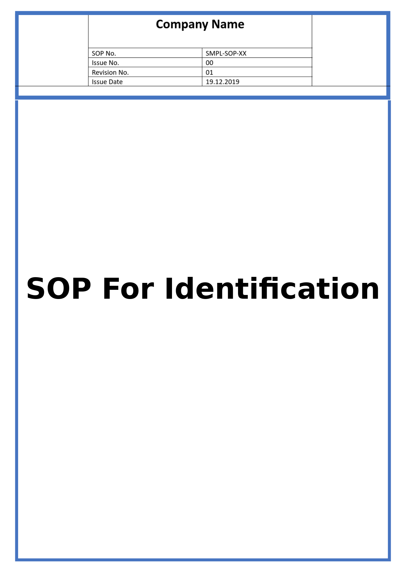 SOP For Identification