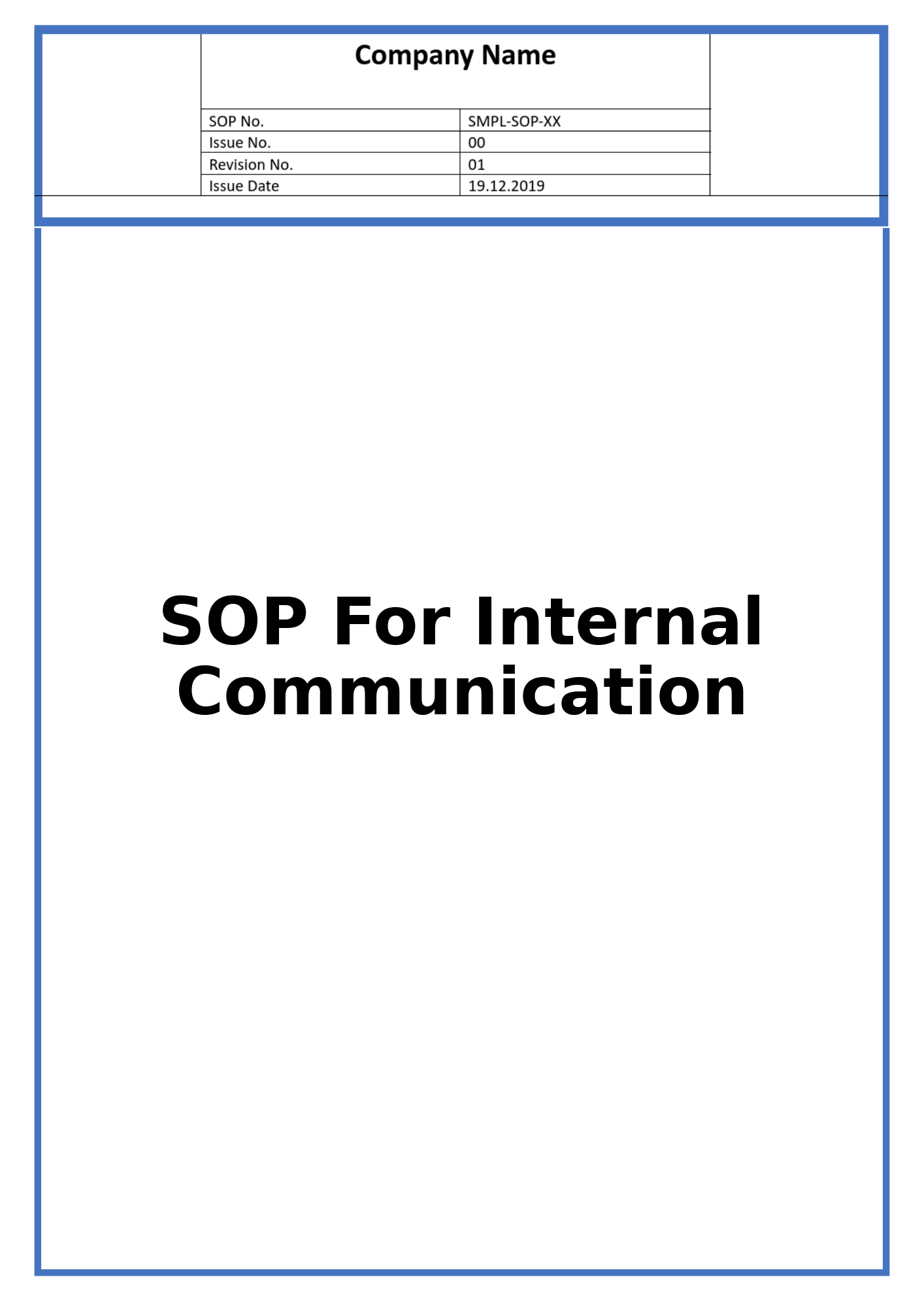 SOP For Internal Communication