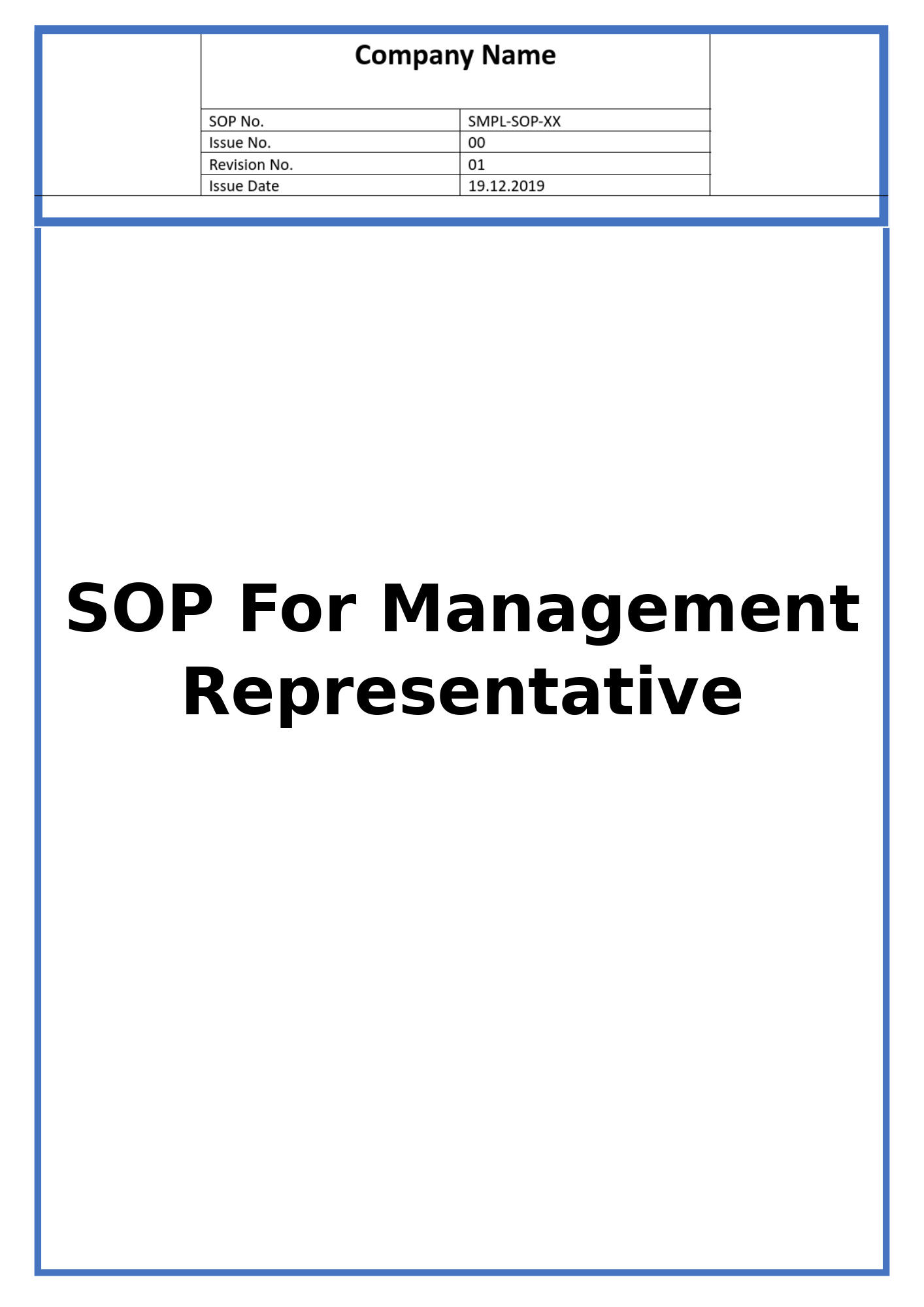 SOP For Management Representative