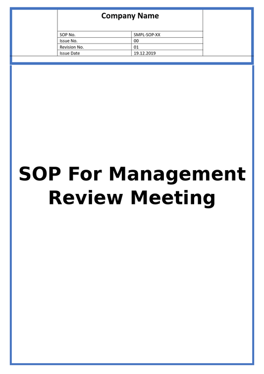 SOP For Management Review Meeting