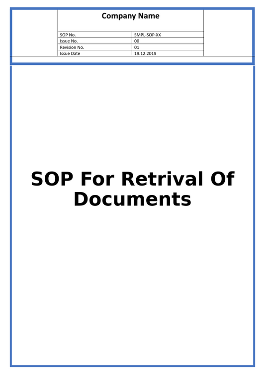 SOP For Retrival Of Documents